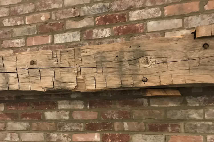 Old wooden lintel